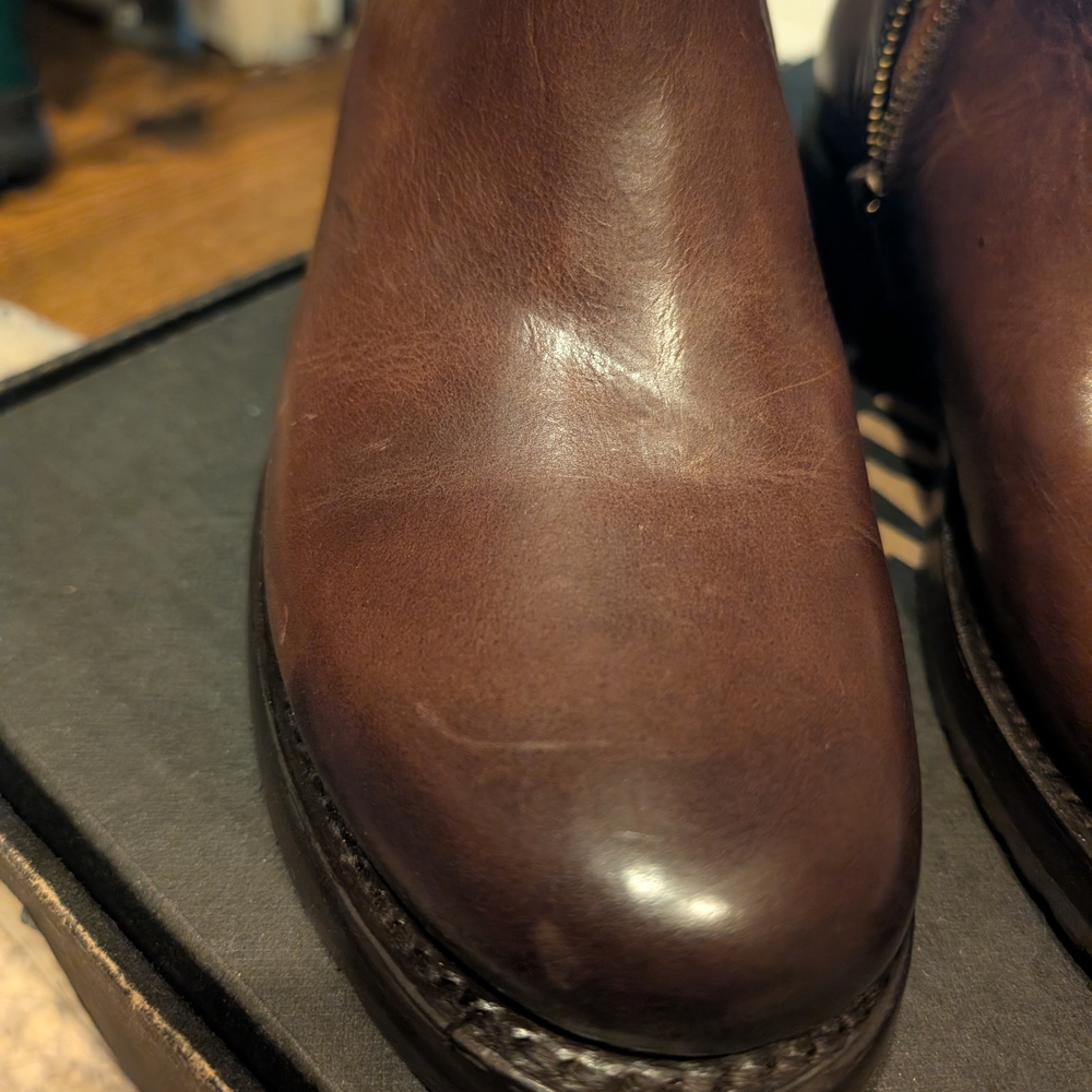 Women's Brown Leather Boots - Picture 3 of 11